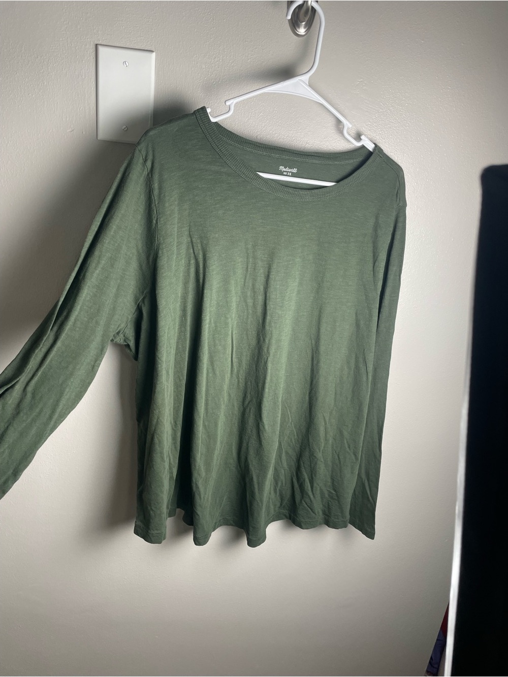 Madewell Olive Green Long-Sleeve Crew Tee 100% Cotton